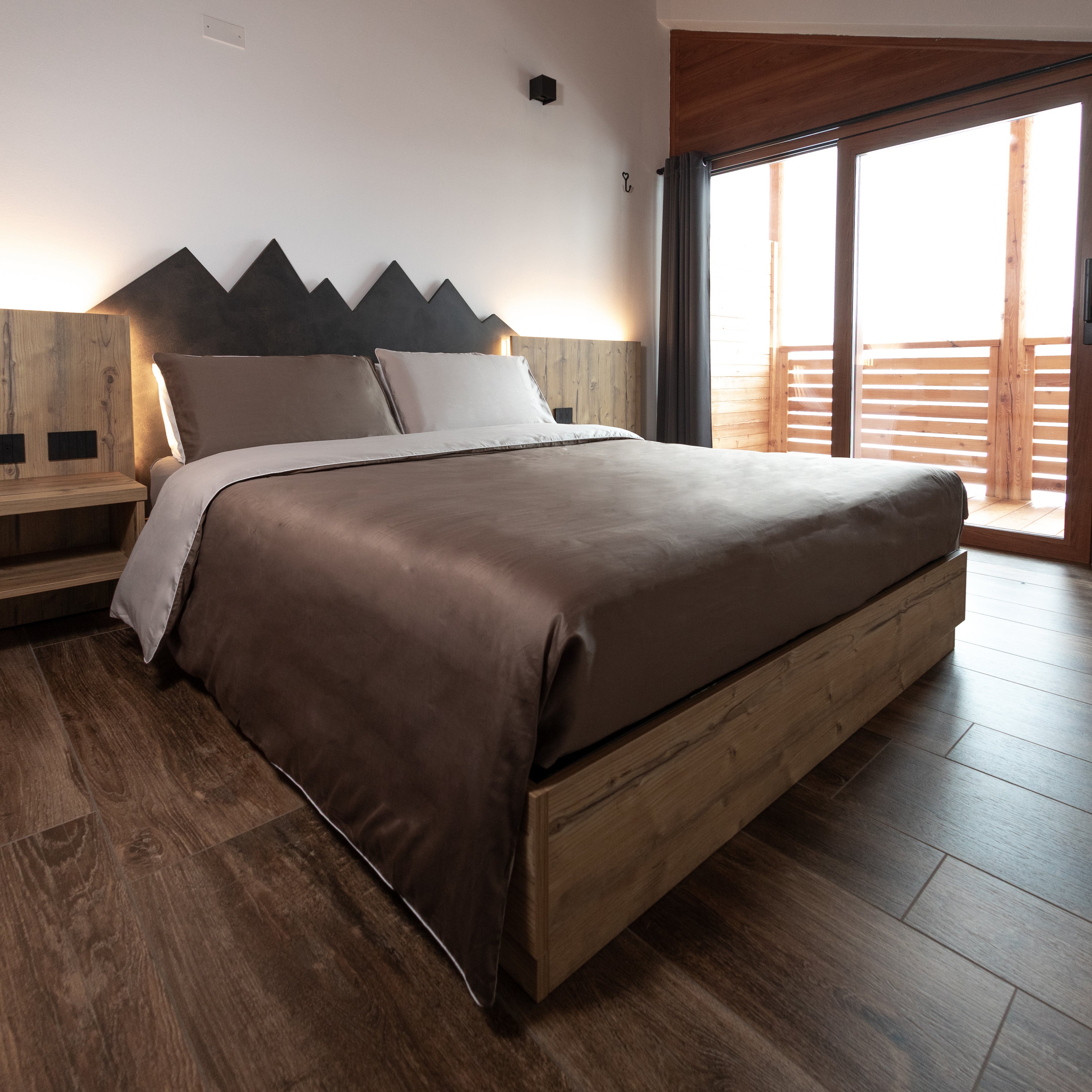 Doppelbett-Bettbezug-Set aus reinem Baumwollsatin, Satin-Finesse