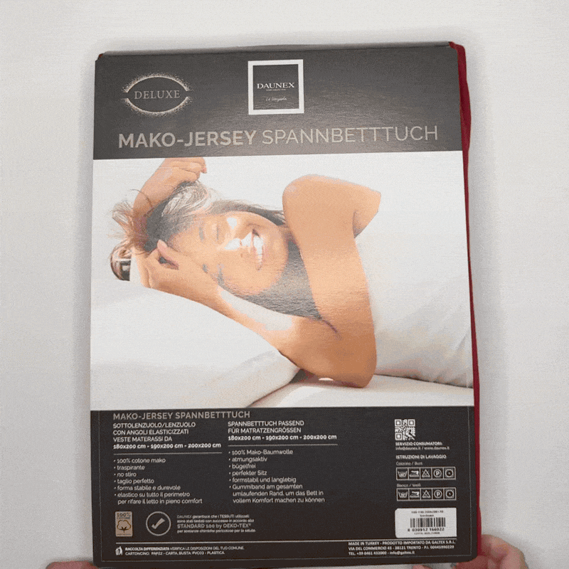 Drap-housse sans repassage Daunex, jersey mako deluxe