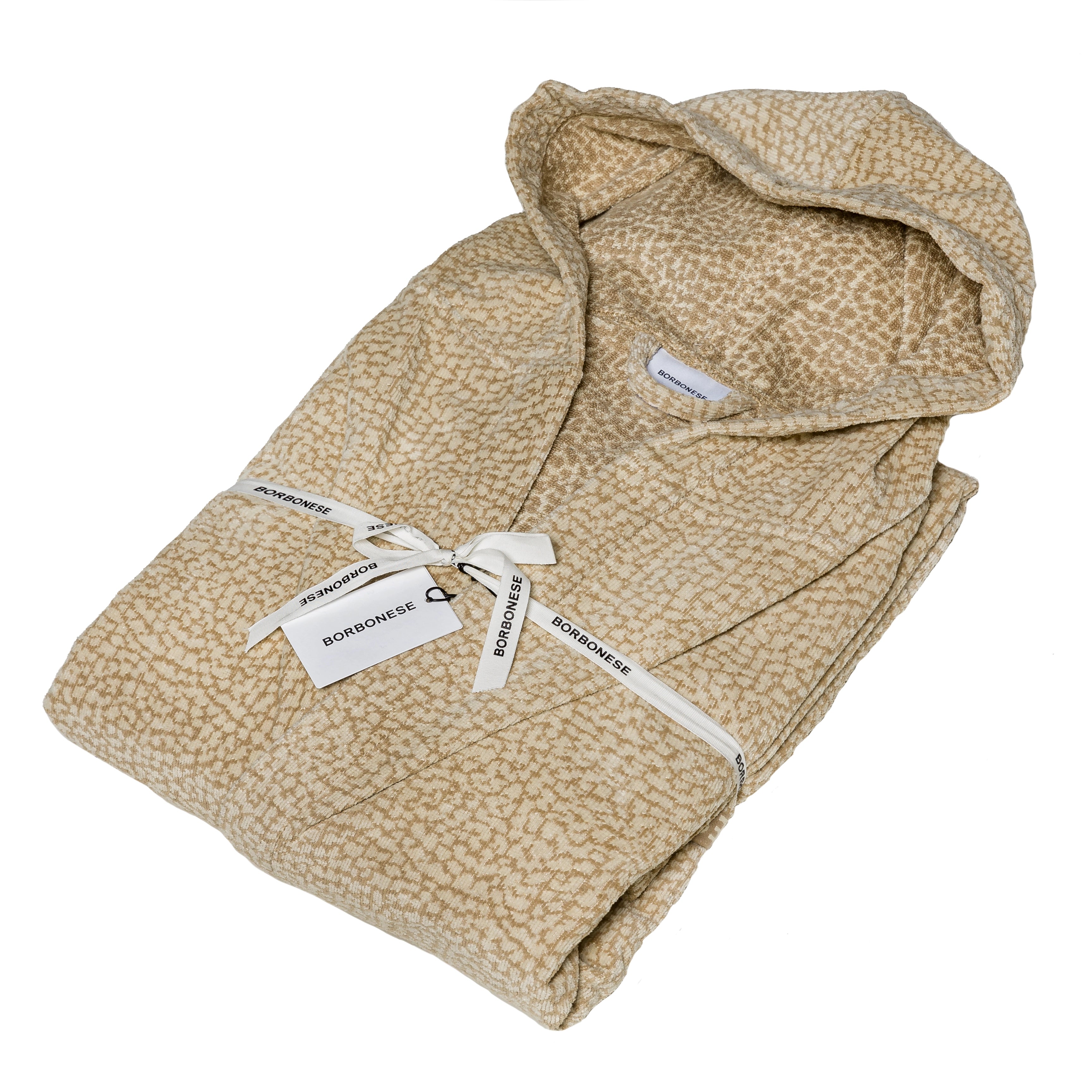 Accappatoio Twist op Borbonese colore corda dettaglio