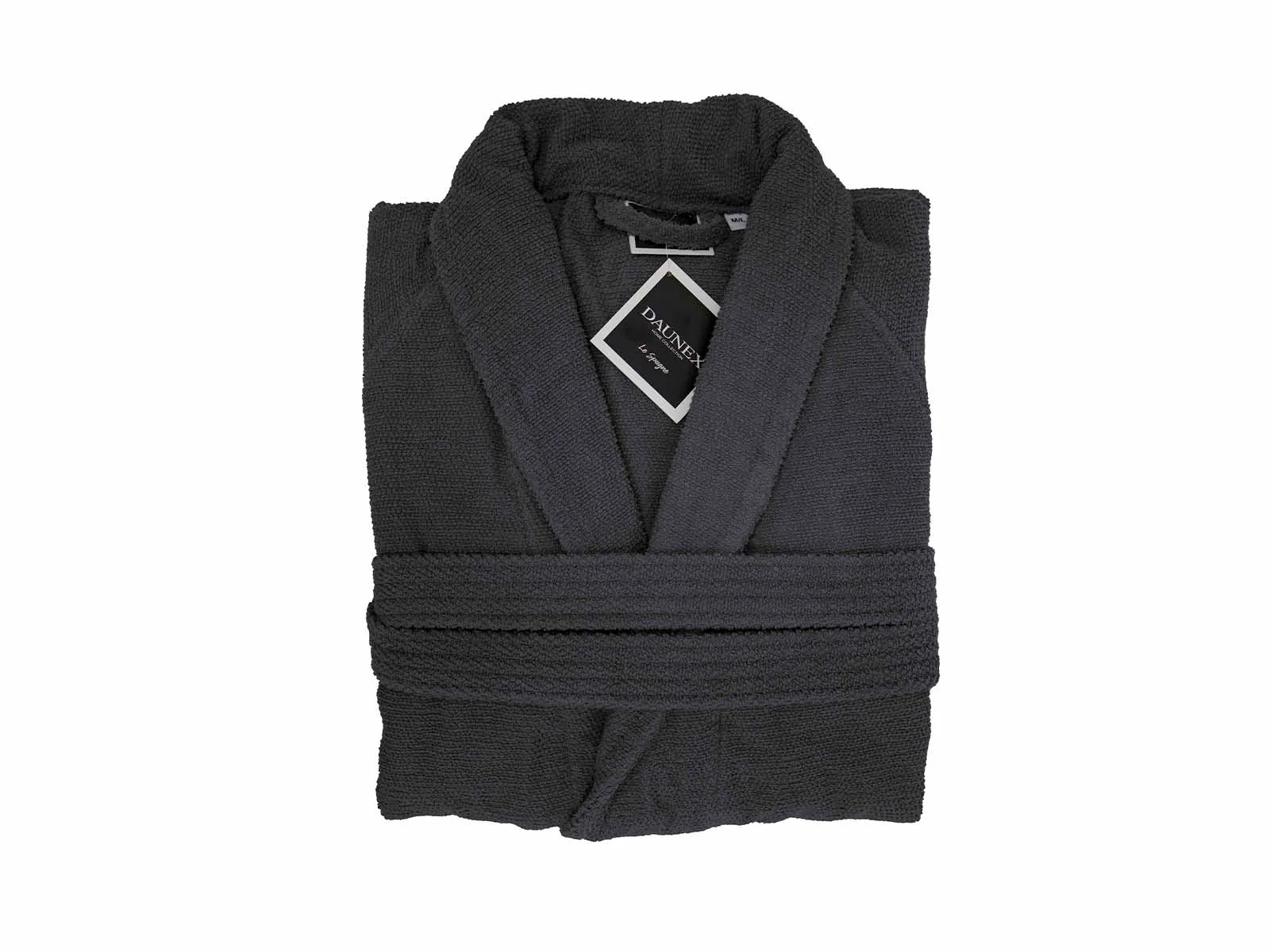 Accappatoio in spugna di puro cotone con collo a scialle, rice - Home Loves