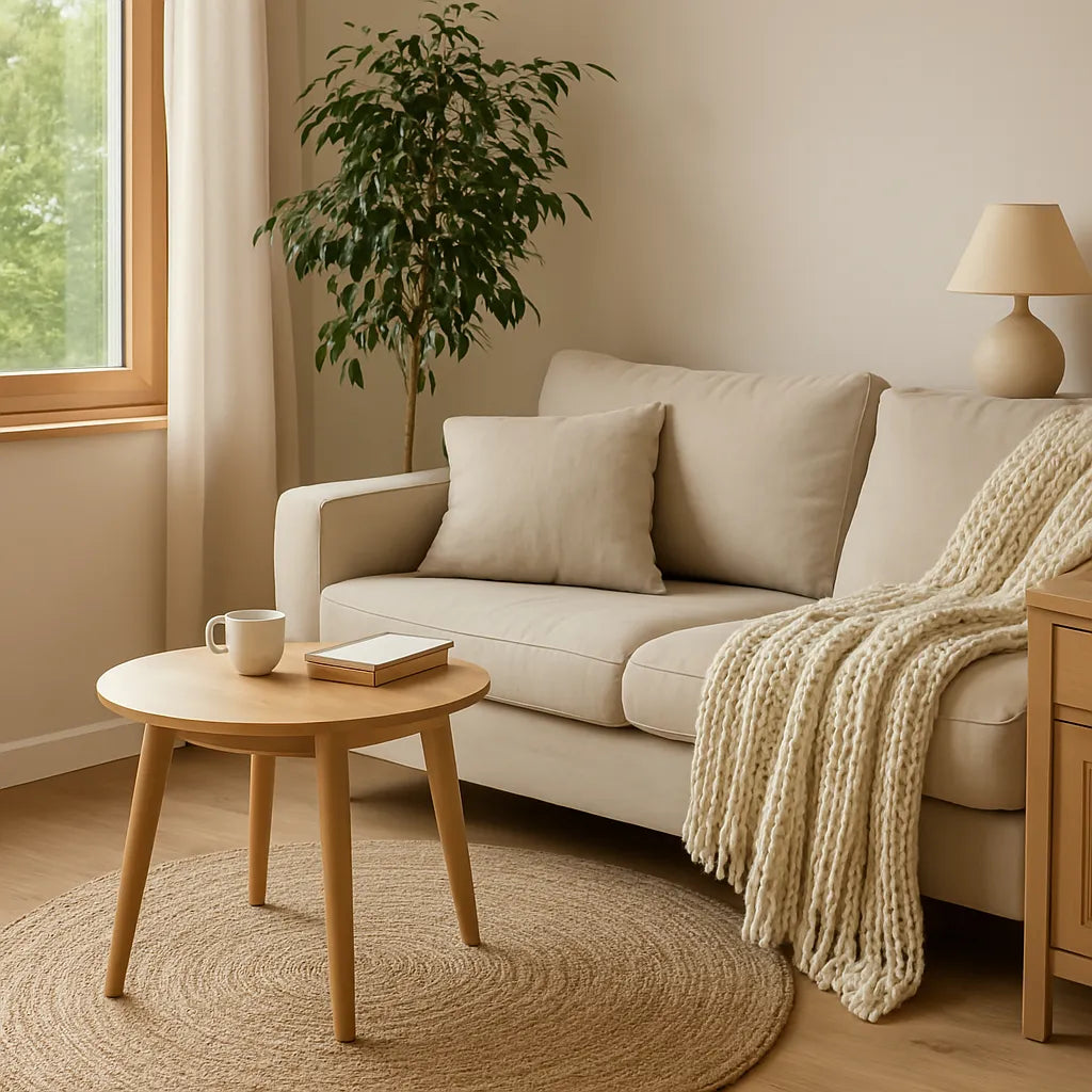 Juteteppich Durchmesser 90 cm Jangal Naturfarbe