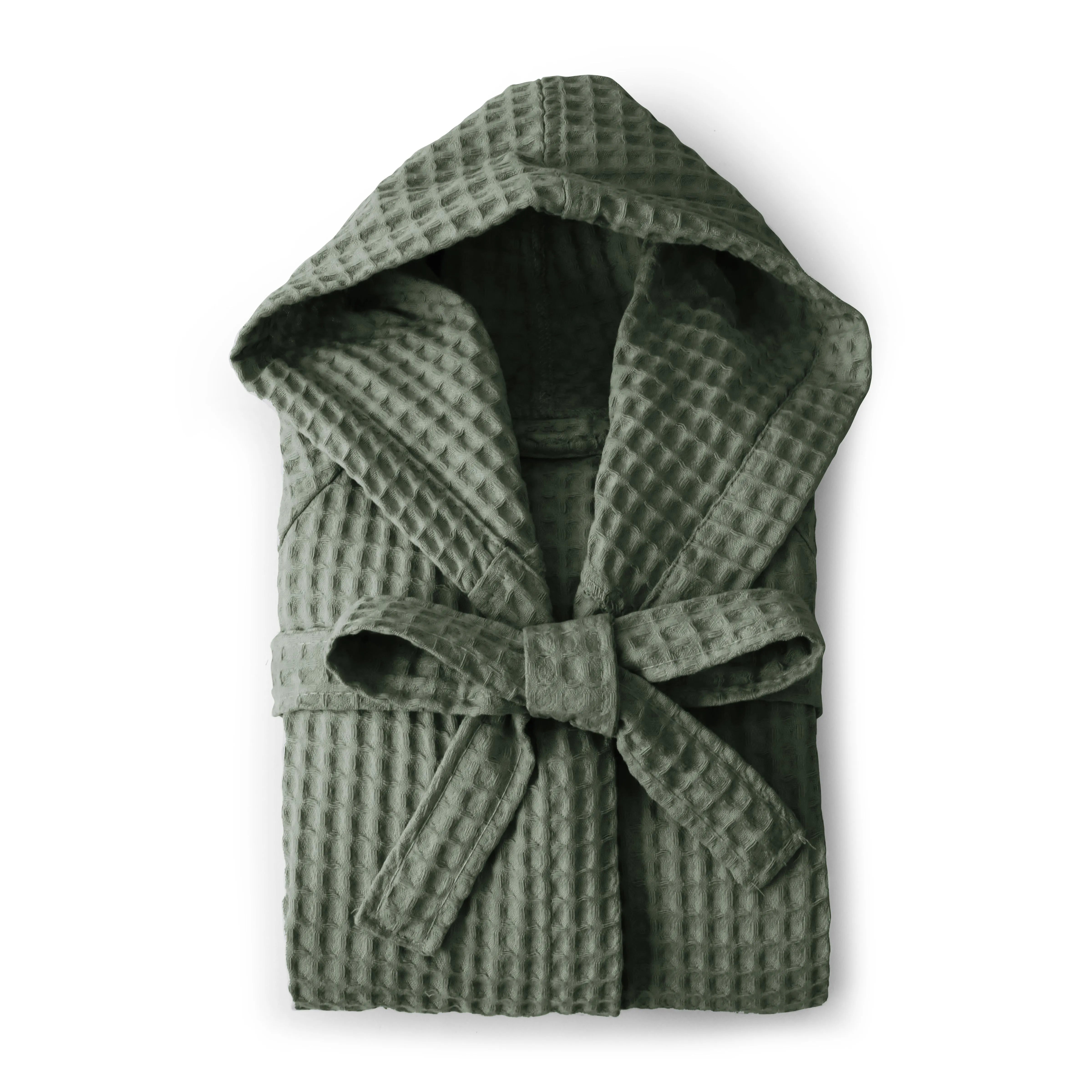 Accappatoio con cappuccio nido d'ape in puro cotone, Cocoon