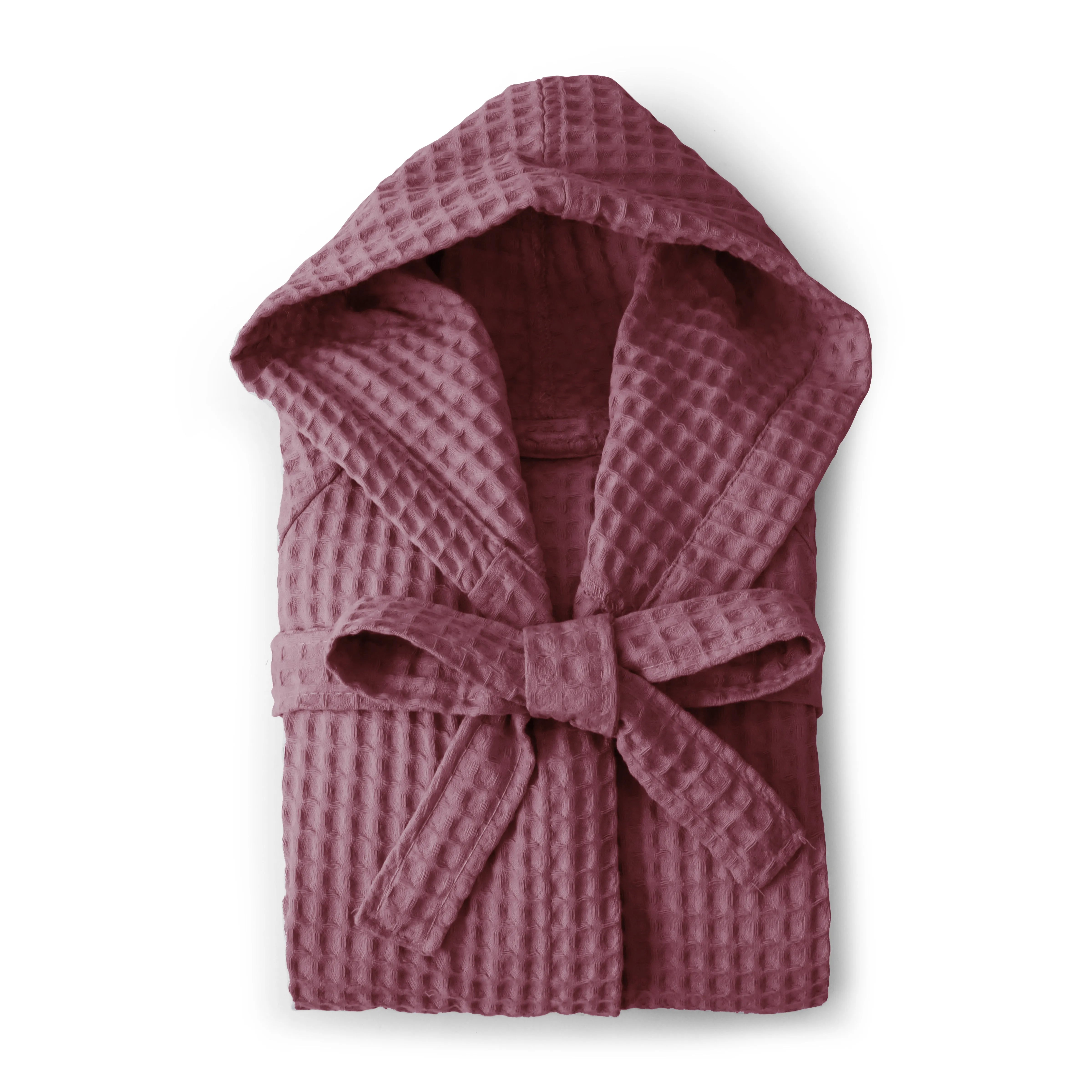 Accappatoio con cappuccio nido d'ape in puro cotone, Cocoon