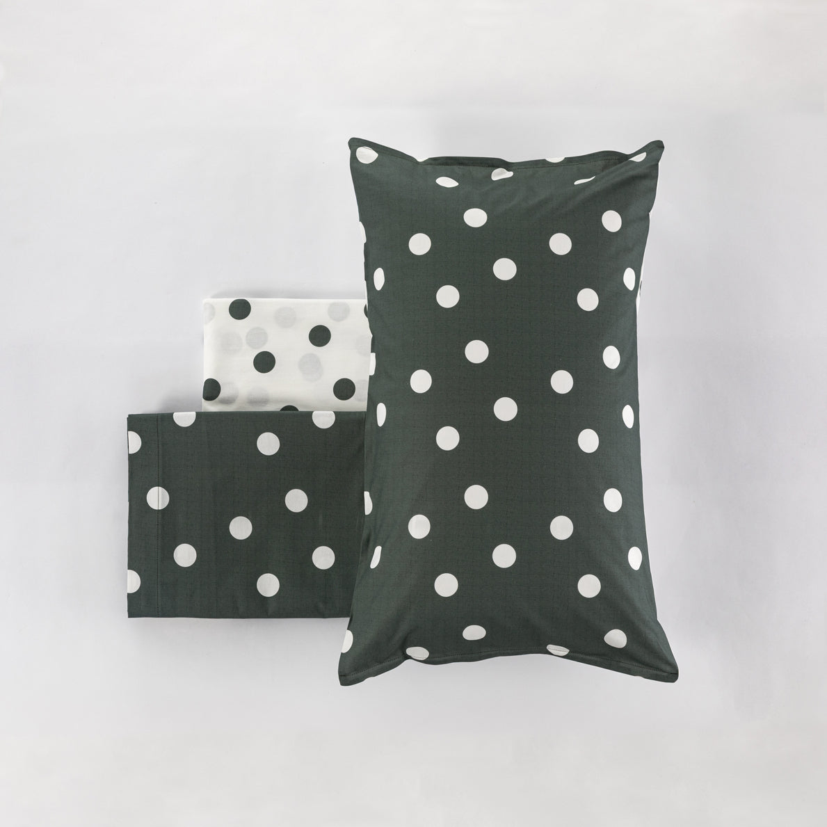 Completo Lenzuola Milk Pois colore verde