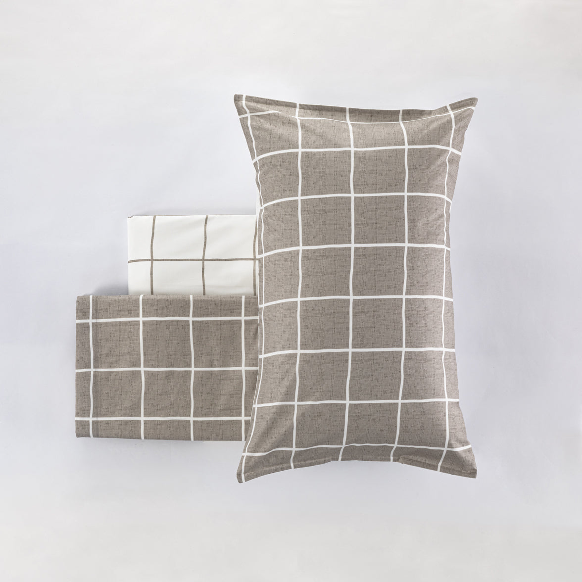 Completo Lenzuola Milk Quadri colore stone