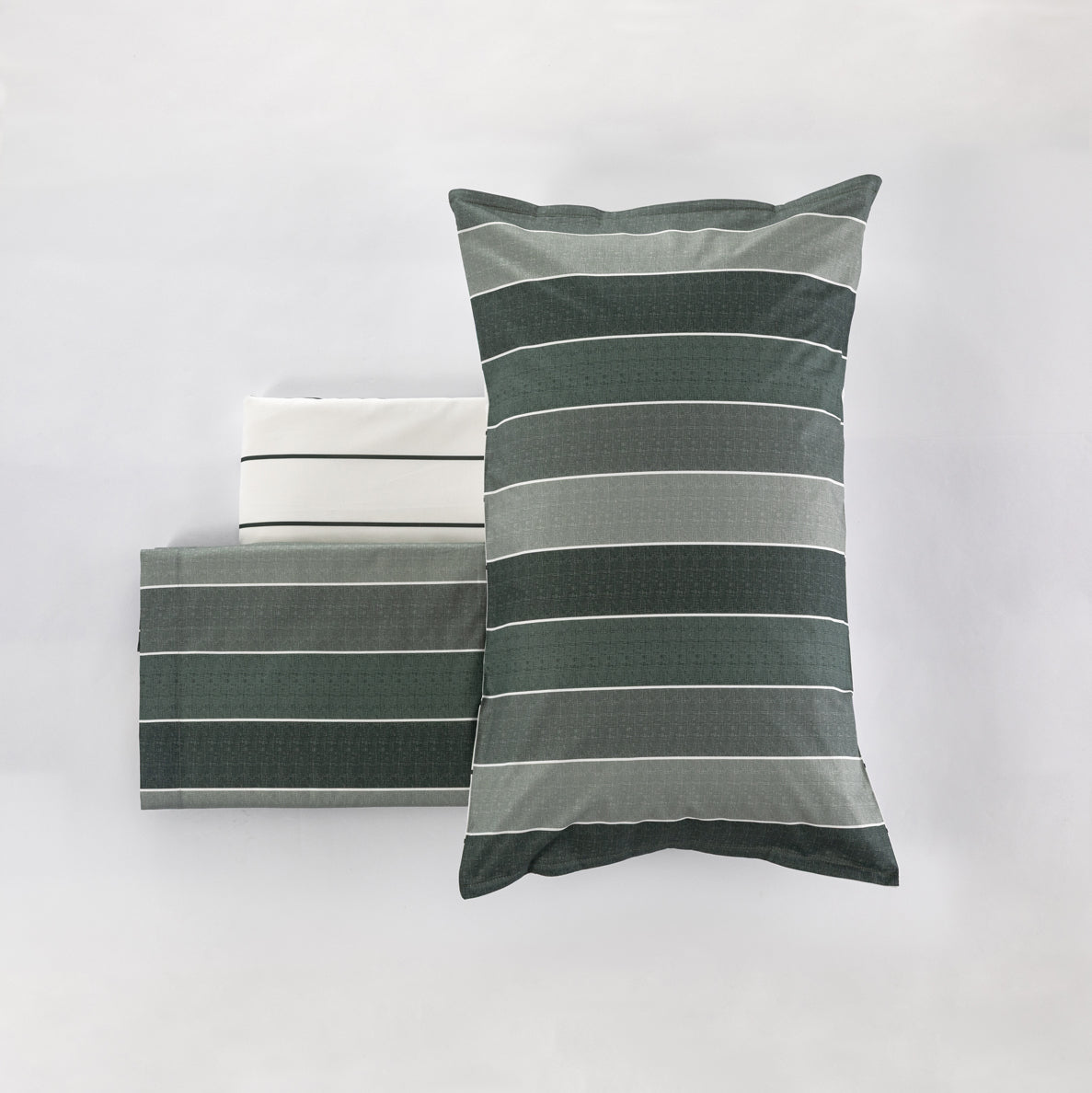 Completo Lenzuola Milk Righe colore verde