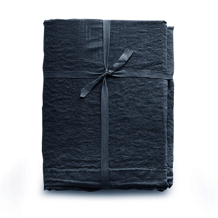 Completo Lenzuola in Lino Loft 49 colore blu notte