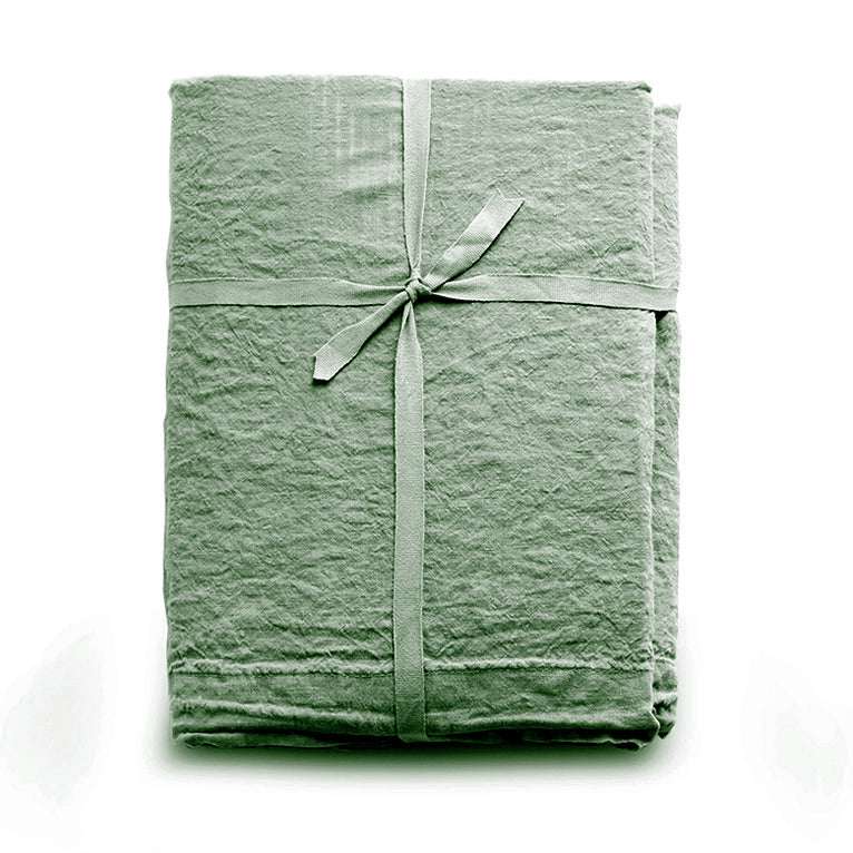Completo Lenzuola in Lino Loft 49 colore verde