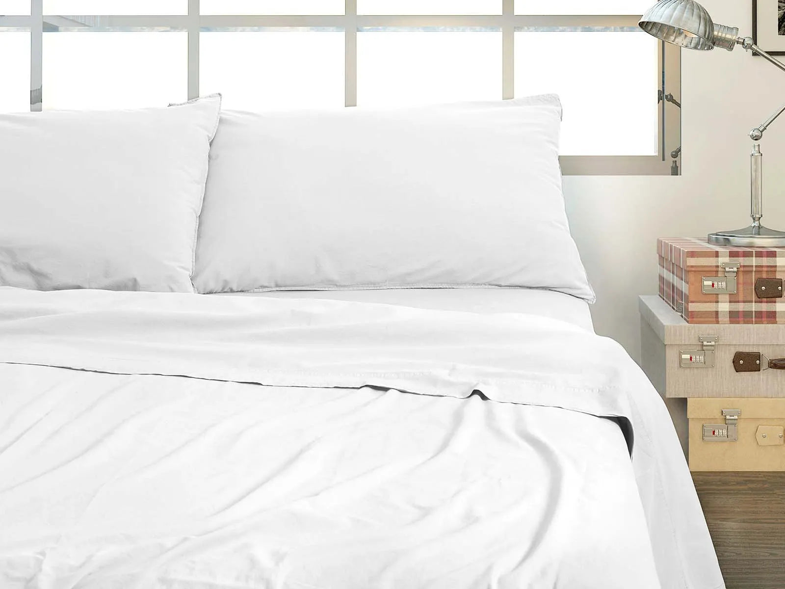 Completo Lenzuola no stiro Daunex - Fresh Cotton colore bianco