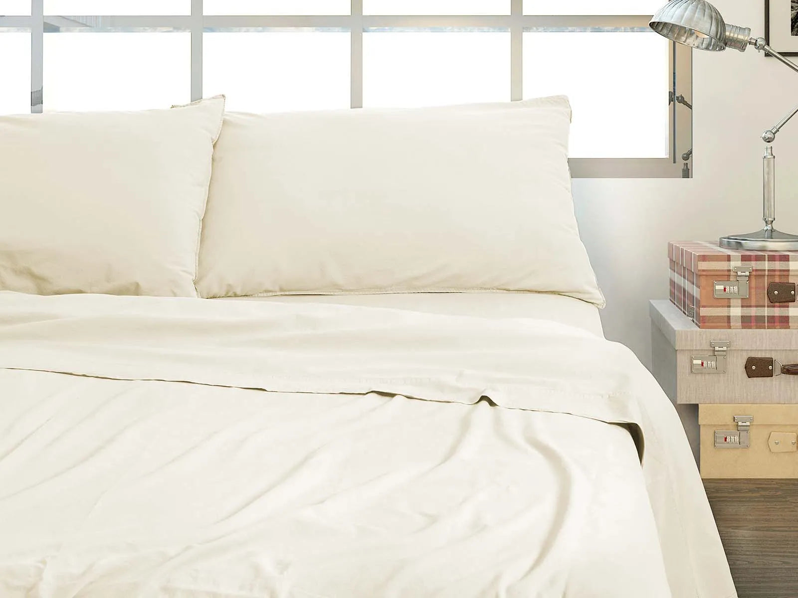 Completo Lenzuola no stiro Daunex - Fresh Cotton colore naturale