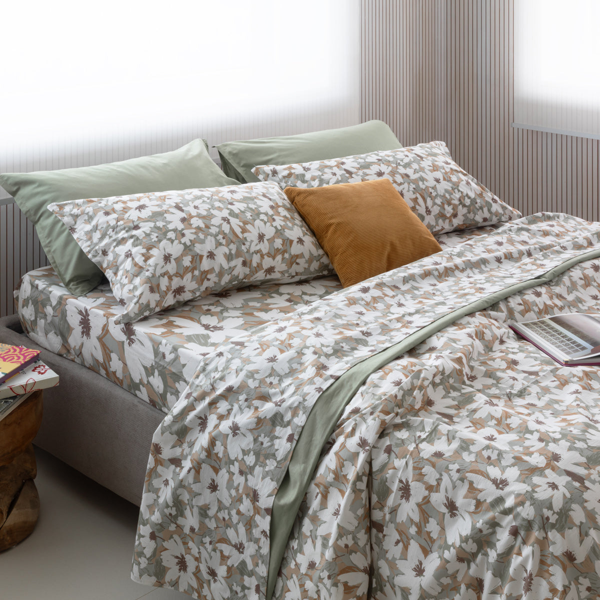 Completo lenzuola Althea ambientata colore verde