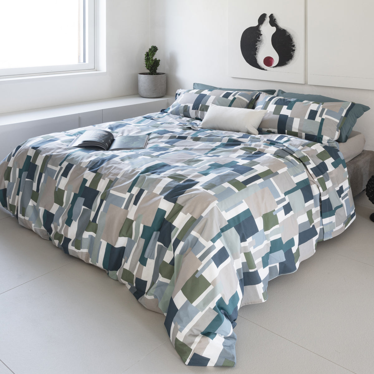 Completo lenzuola Cromia ambientata colore metal blue