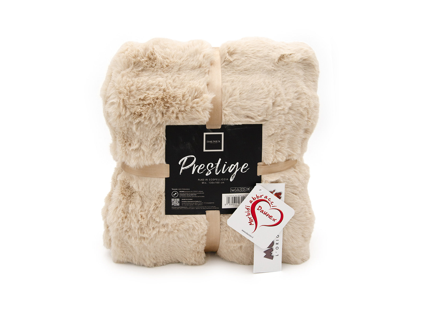 Coperta Prestige colore tortora fronte