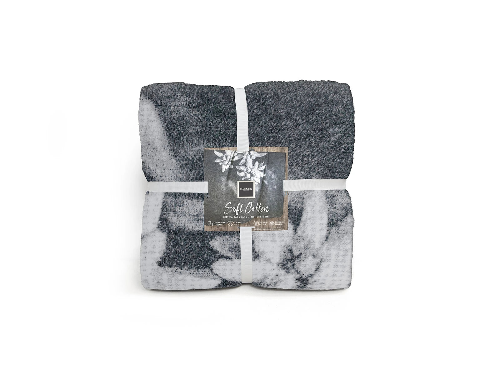 Coperta Softcotton Edelweiss coperta piegata colore grigio
