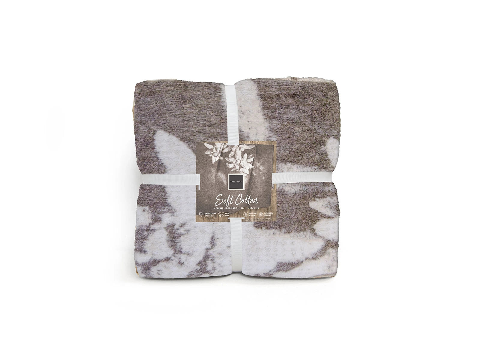 Coperta Softcotton Edelweiss coperta piegata colore tortora