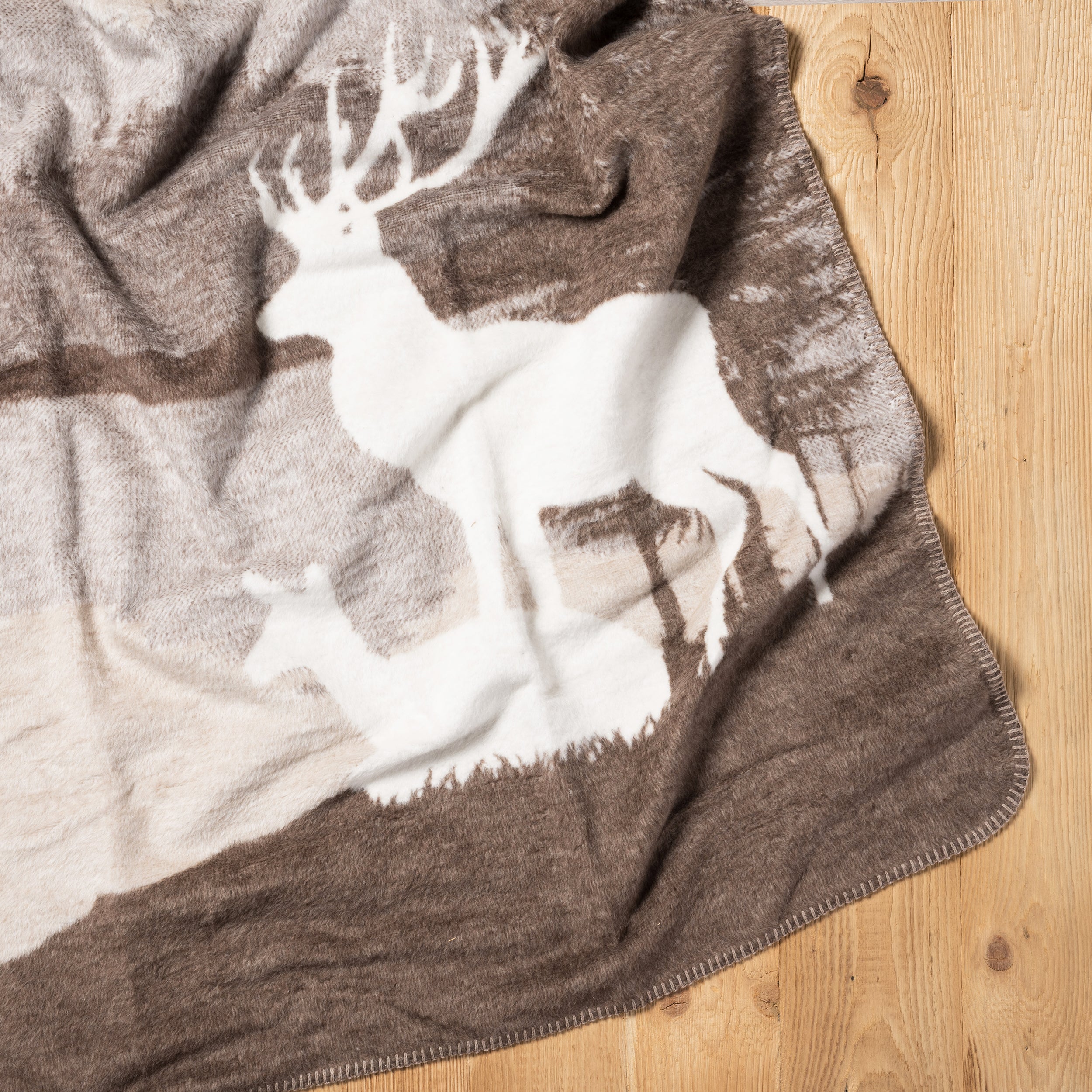 Coperta Softcotton Wood colore tortora