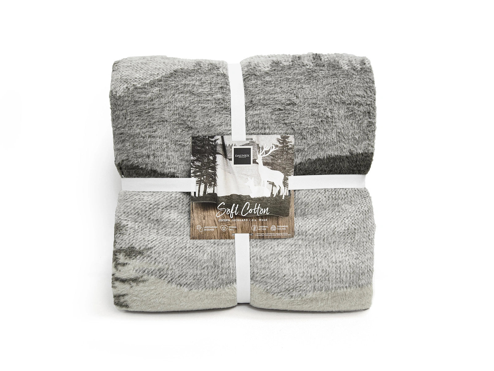 Coperta Softcotton Wood coperta piegata colore grigio