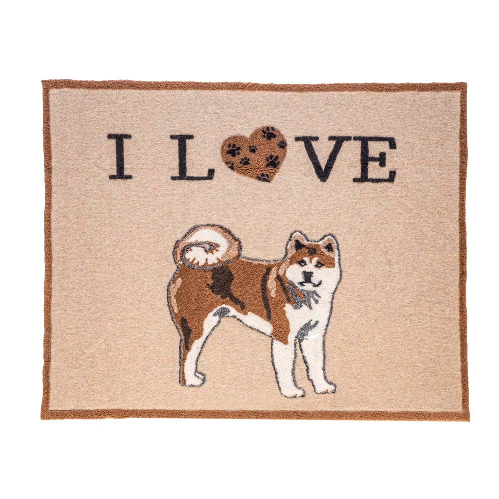 Coperta in lana cotta, I Love Akita Inu coperta intera