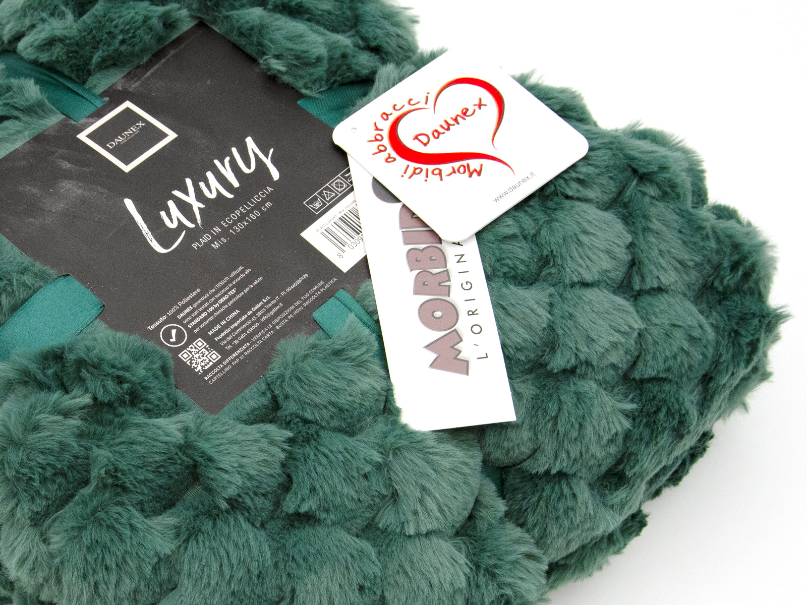 Coperta luxury colore verde dettaglio tessuto