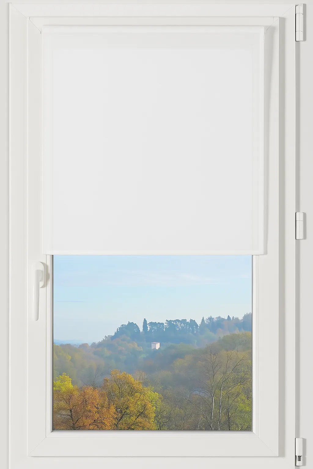 Coppia di tende a vetro lisa colore bianco