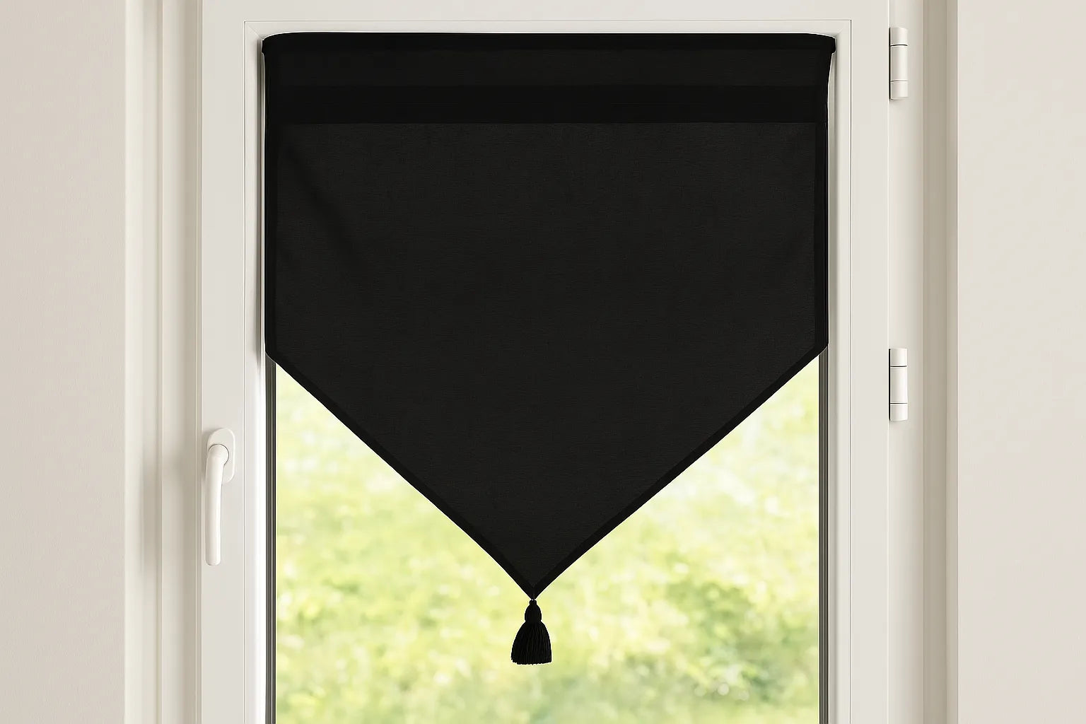 Coppia di tende a vetro monna colore nero