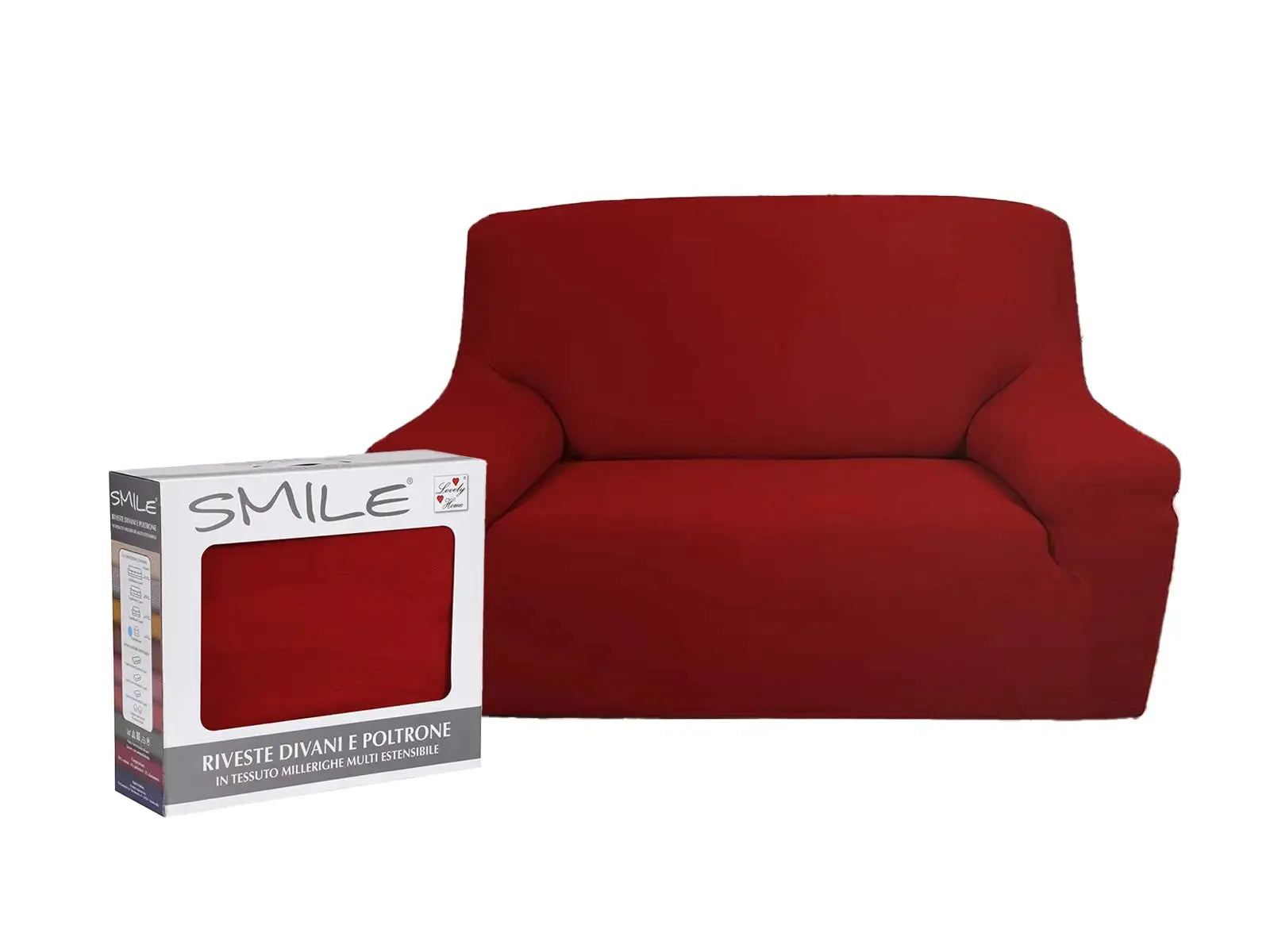 Copridivano Smile – Protezione e stile per il tuo salotto colore bordeaux