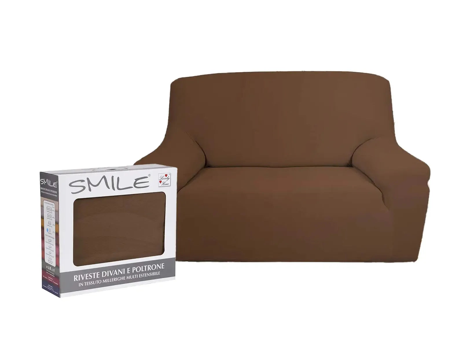 Copridivano Smile – Protezione e stile per il tuo salotto colore marrone