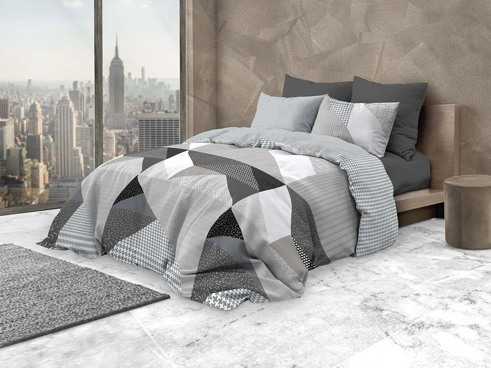 Parure copripiumino infinity in puro cotone Daunex, Astratto - Home Loves