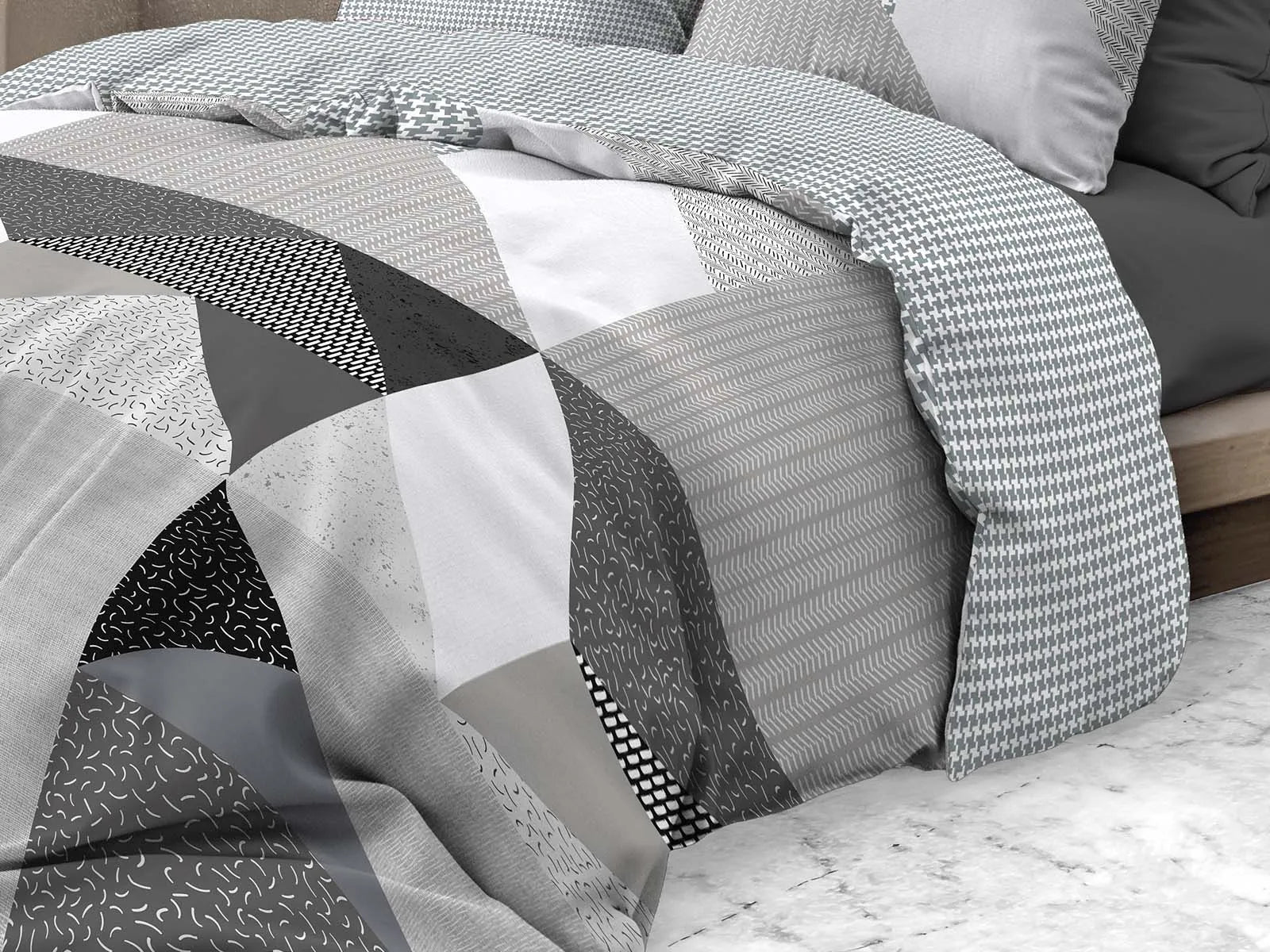 Parure copripiumino infinity in puro cotone Daunex, Astratto - Home Loves