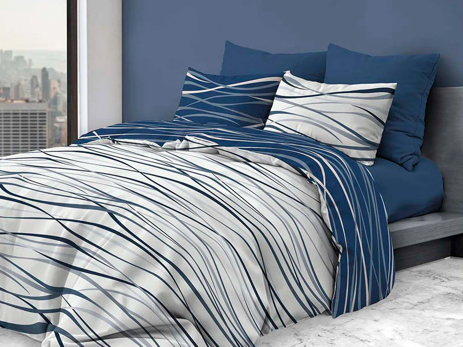 Parure copripiumino infinity in puro cotone Daunex, Cork - Home Loves