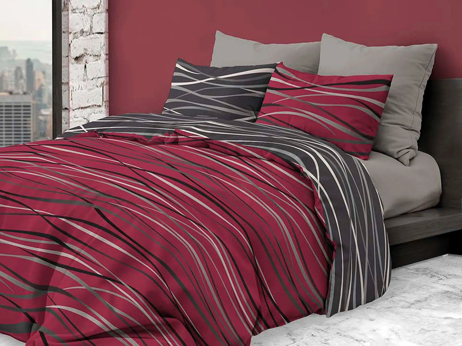 Parure copripiumino infinity in puro cotone Daunex, Cork - Home Loves