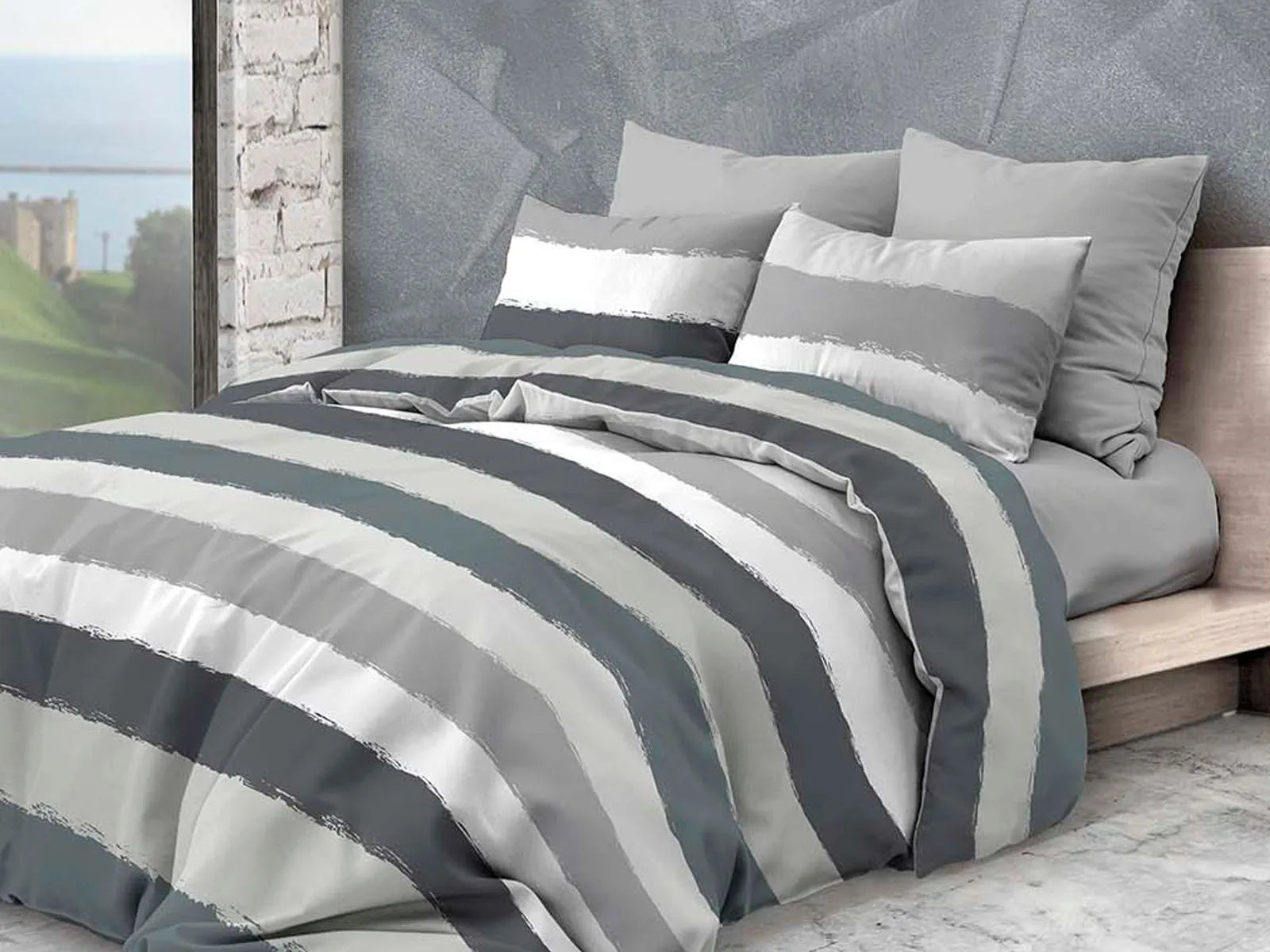 Parure copripiumino infinity in puro cotone Daunex, Dover - Home Loves