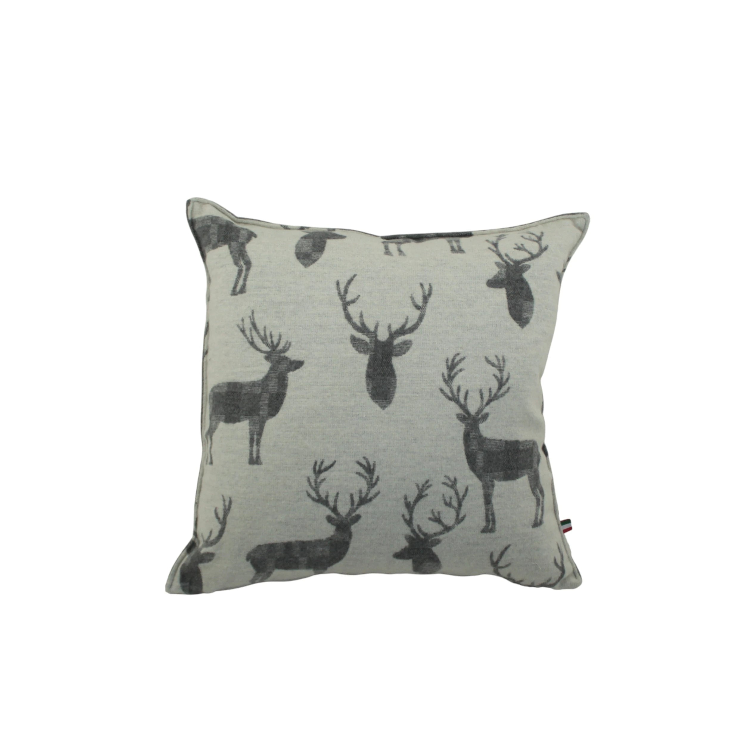 Cuscino Cervo Wool colore grigio frontale