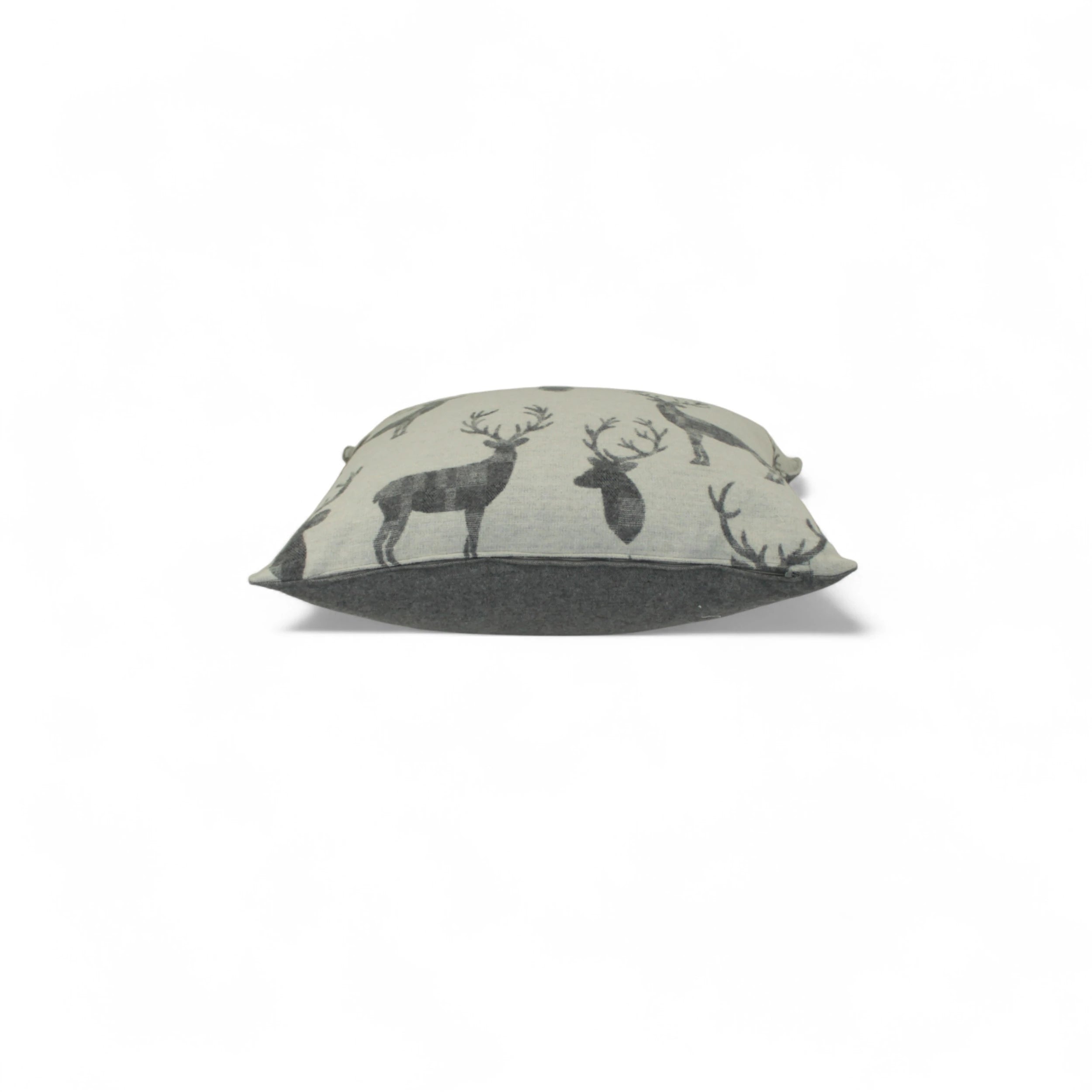 Cuscino Cervo Wool colore grigio laterale