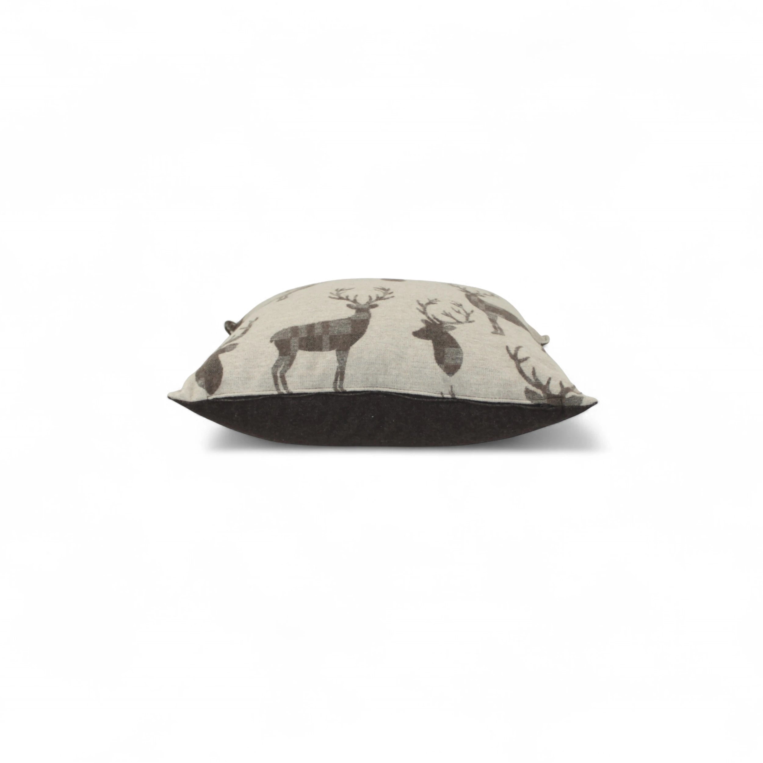 Cuscino Cervo Wool colore marrone laterale
