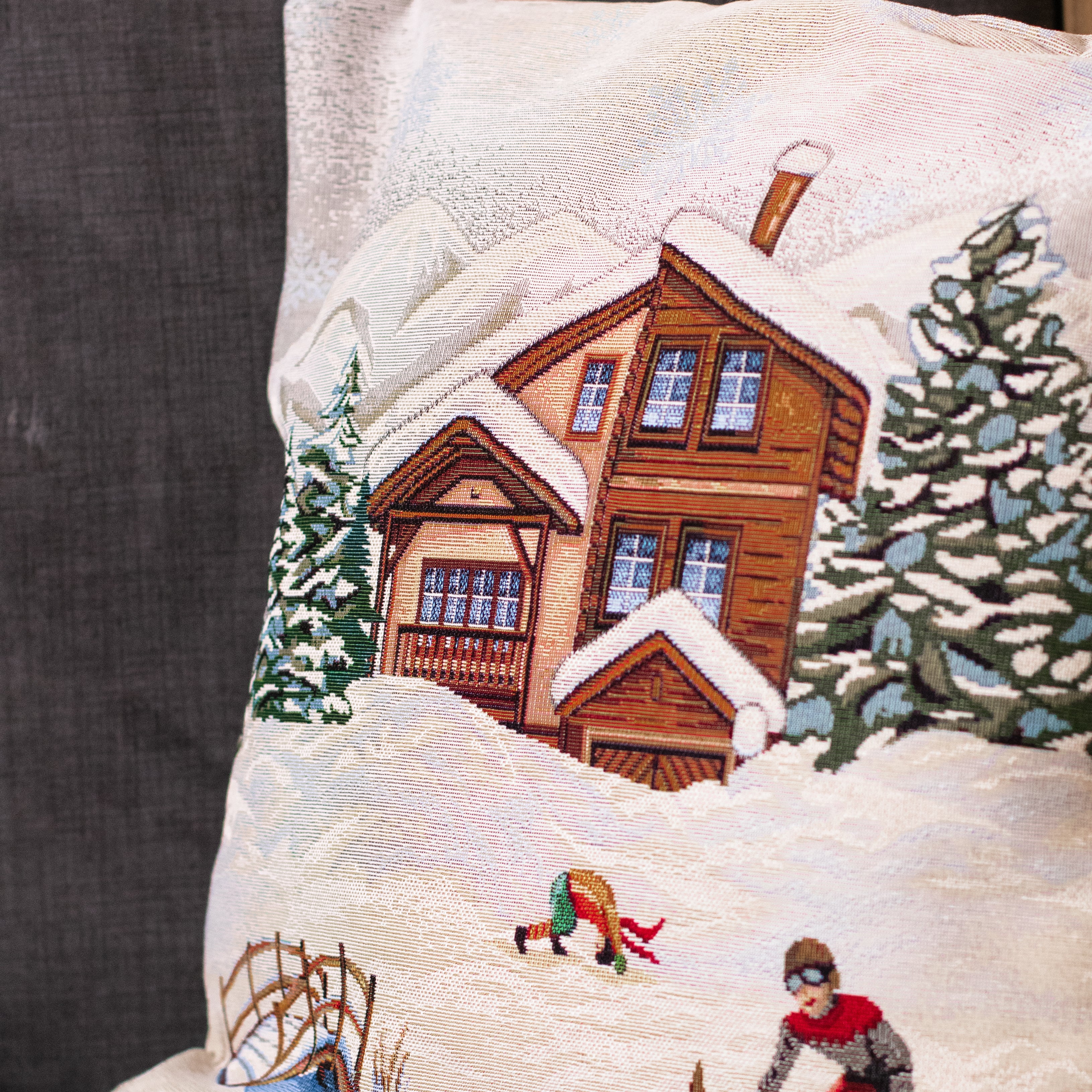 Federa cuscino Winter Daunex misura 45x45 cm dettaglio tessuto retro