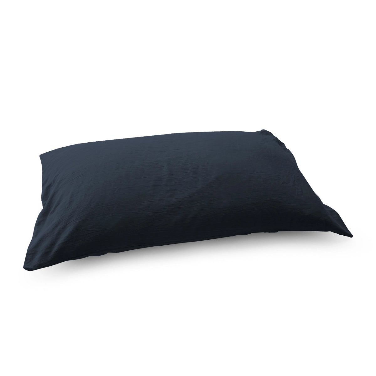 Federa in raso di puro cotone stone-washed effetto no stiro, block 58 colore blu-notte