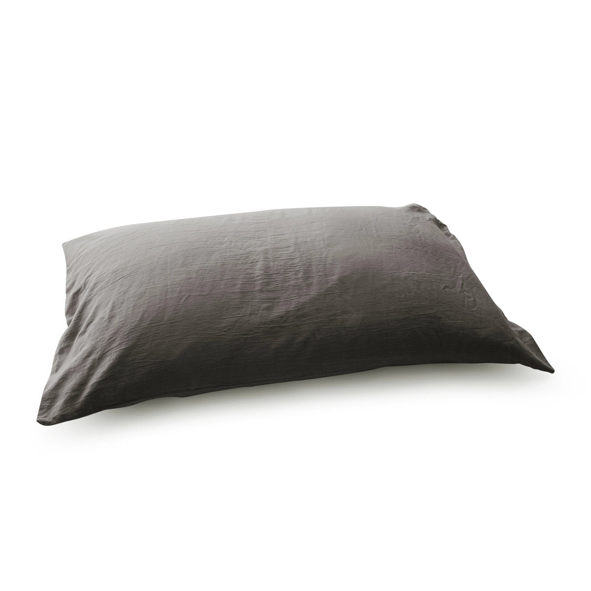 Federa in raso di puro cotone stone-washed effetto no stiro, block 58 colore grigio-ostrica