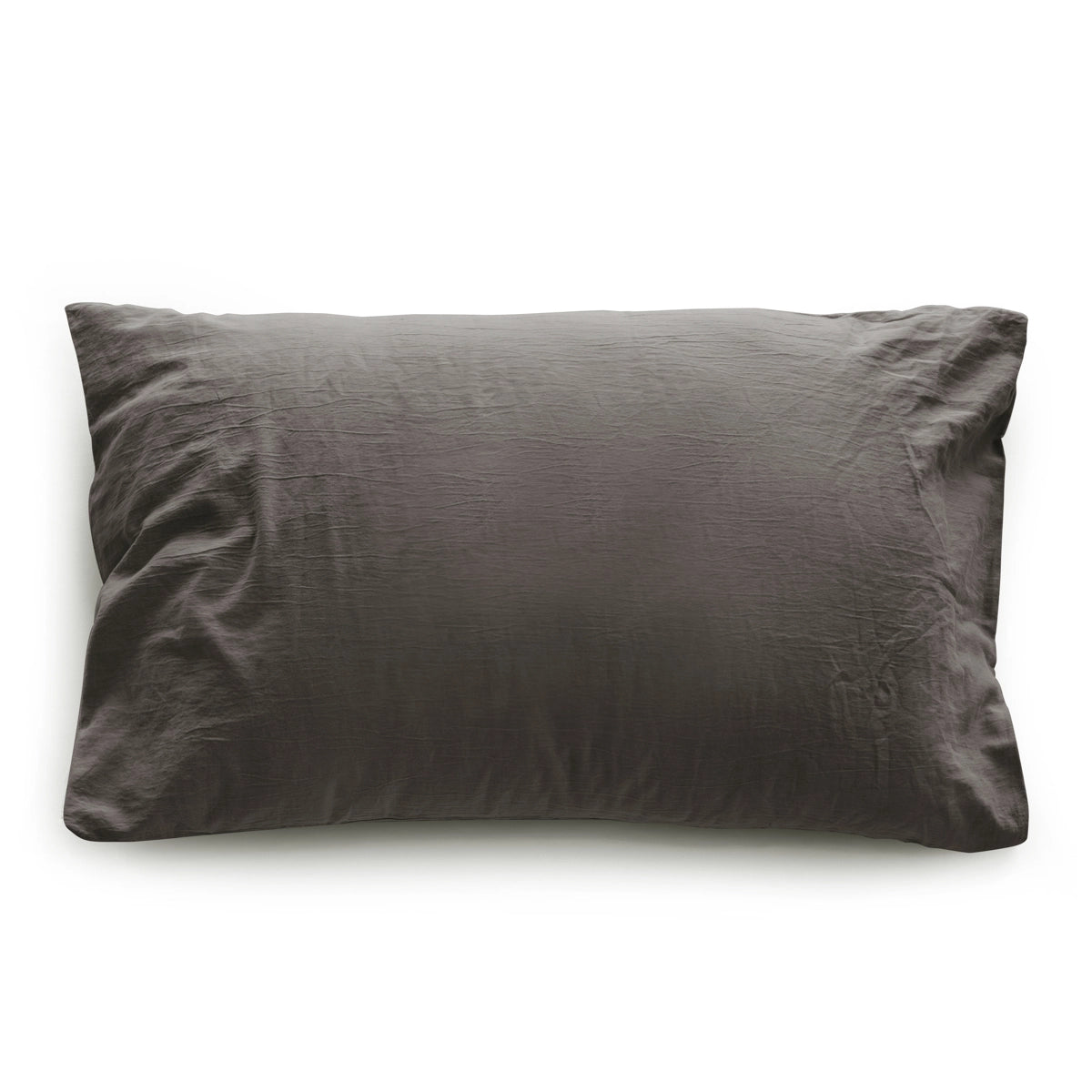 Federa in raso di puro cotone stone-washed effetto no stiro, block 58 colore grigio-ostrica frontale