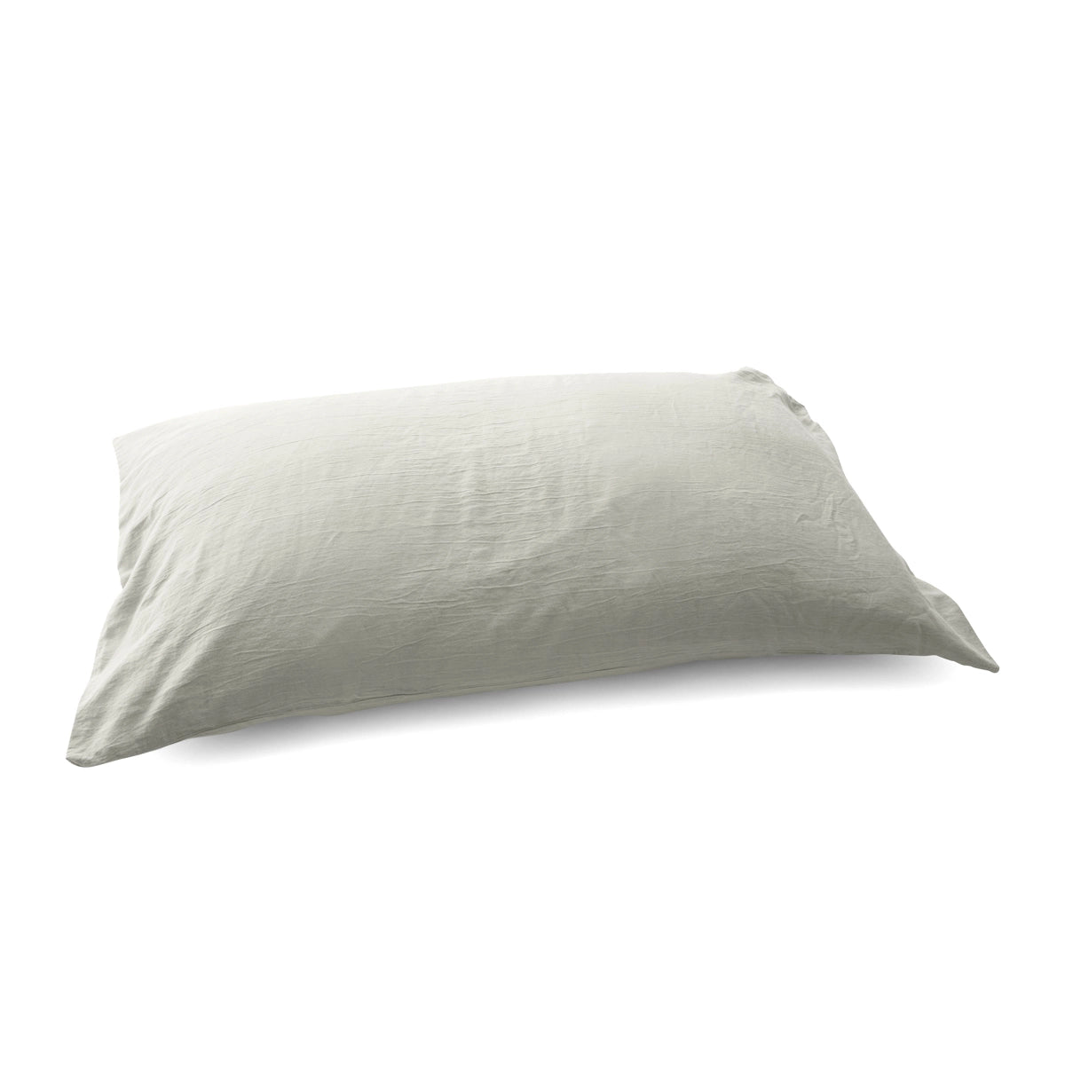 Federa in raso di puro cotone stone-washed effetto no stiro, block 58 colore pietra