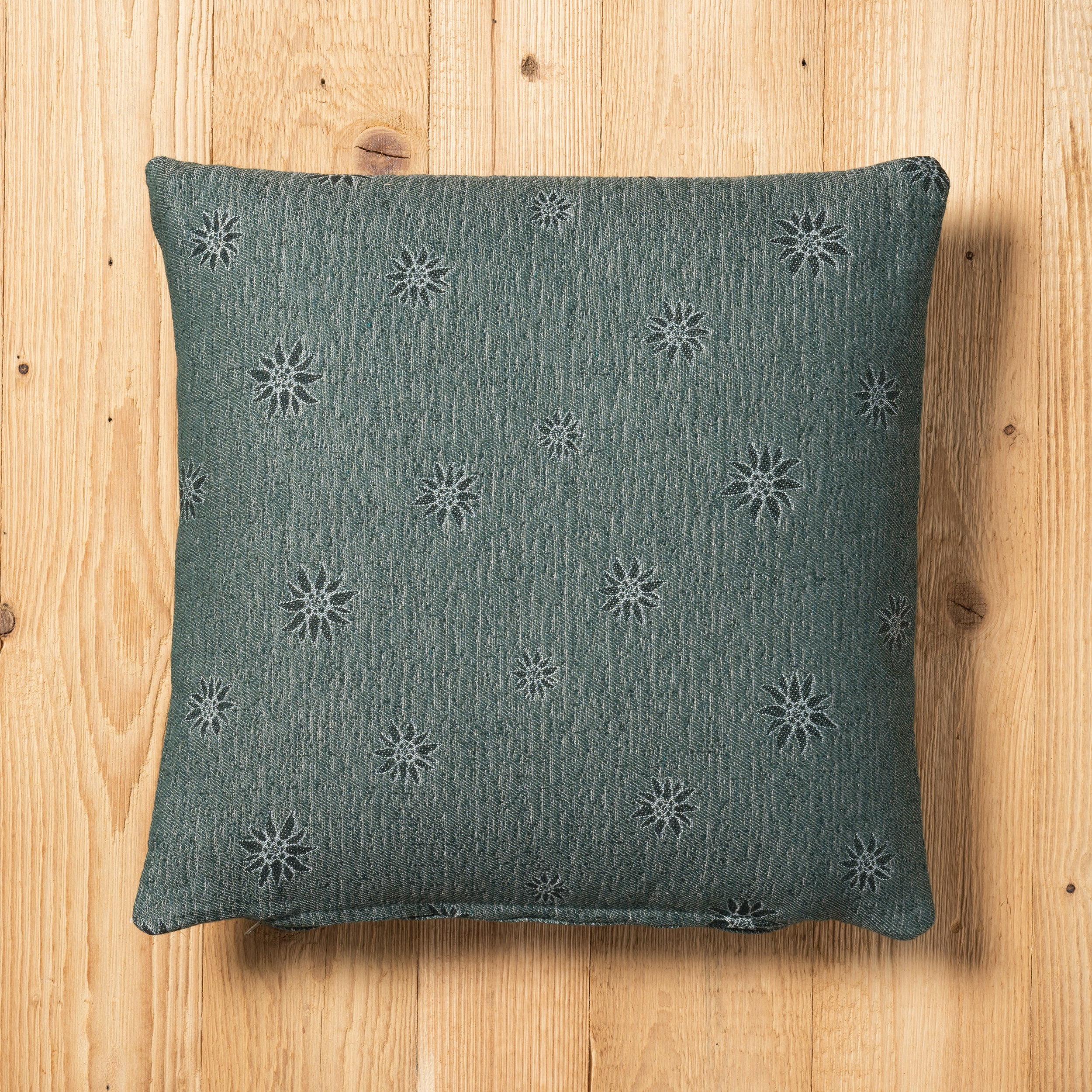 Fodera cuscino Alpiflora double-face misura 45 x 45 cm colore verde retro