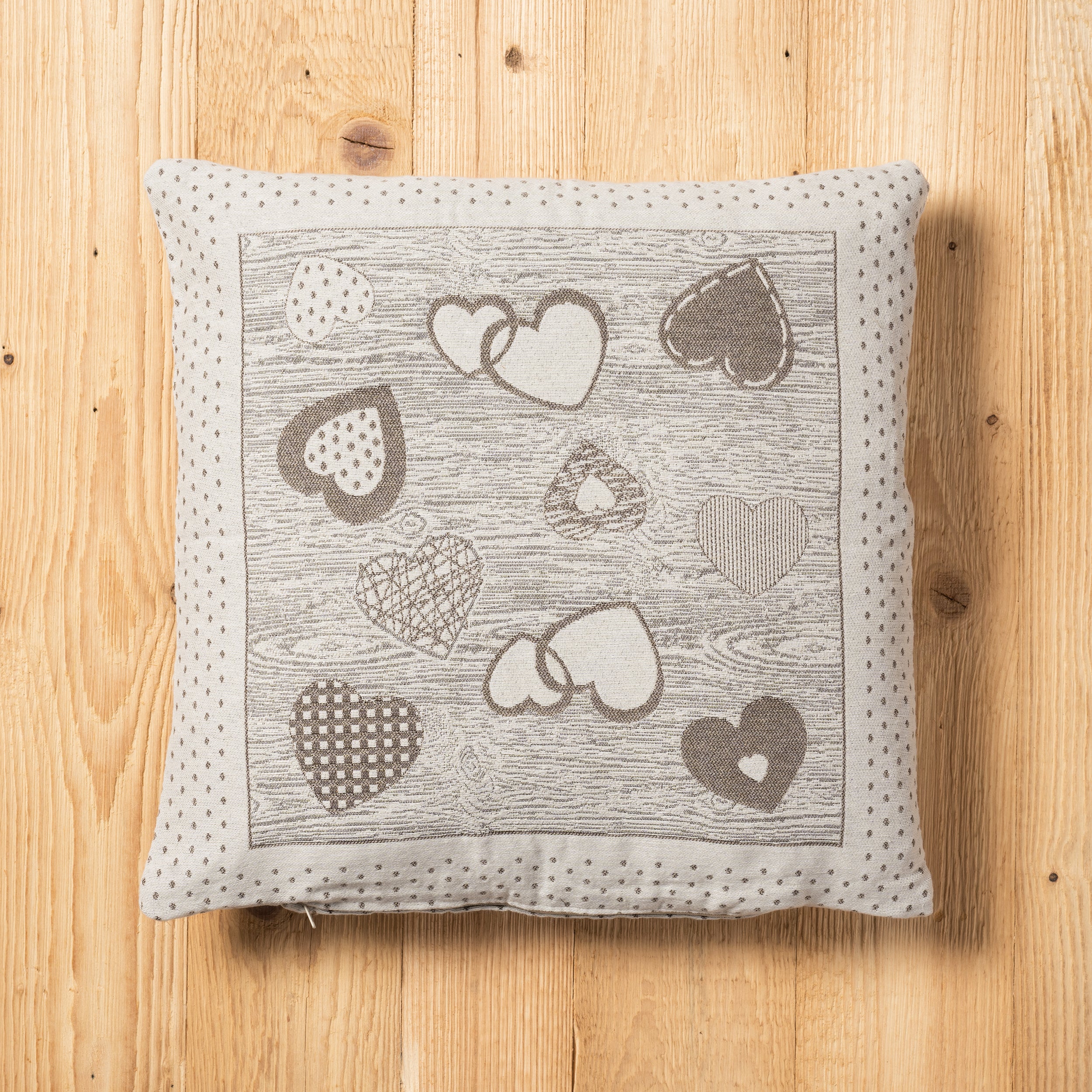 Fodera cuscino Campiglio double-face misura 45 x 45 cm colore beige fronte