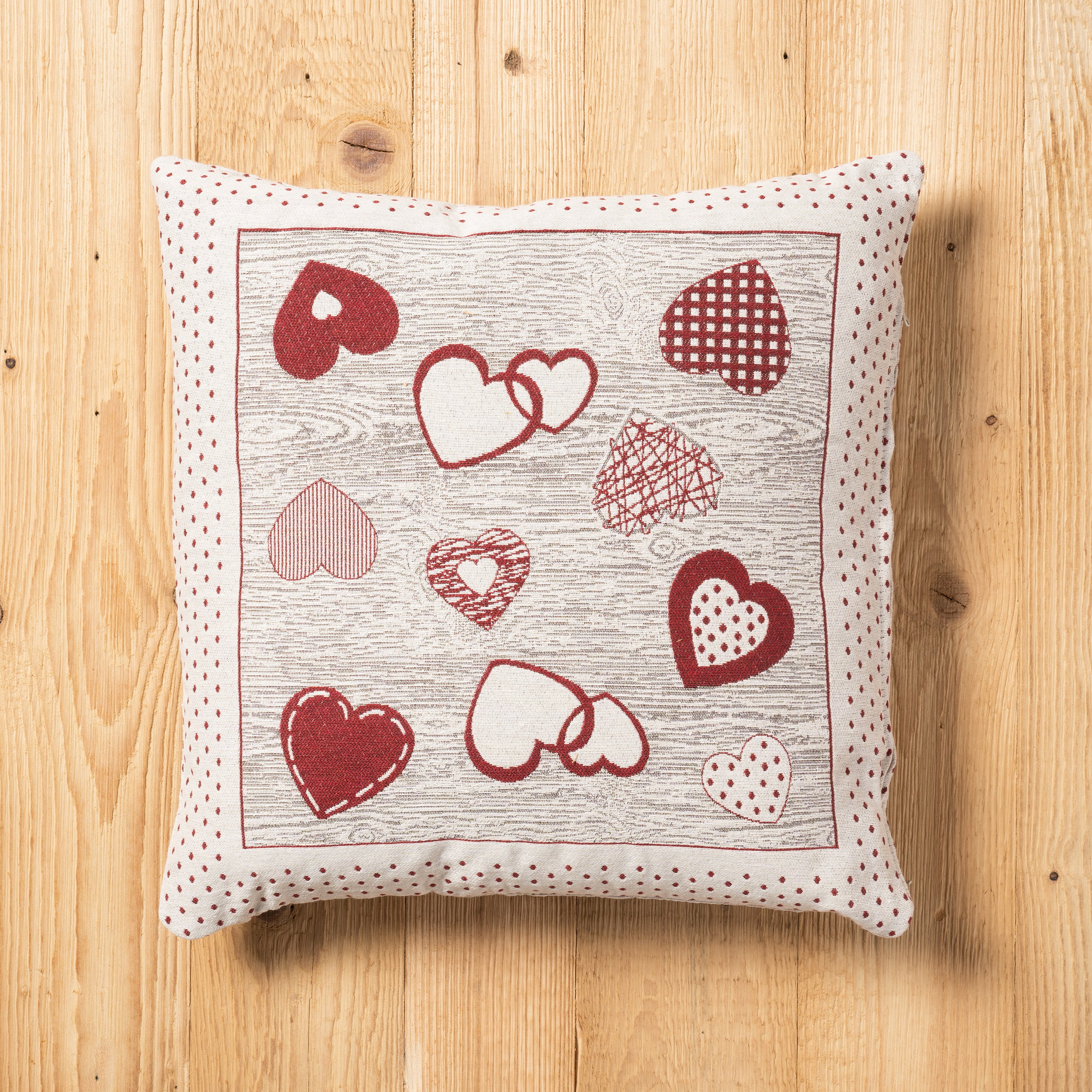 Fodera cuscino Campiglio double-face misura 45 x 45 cm colore rosso fronte