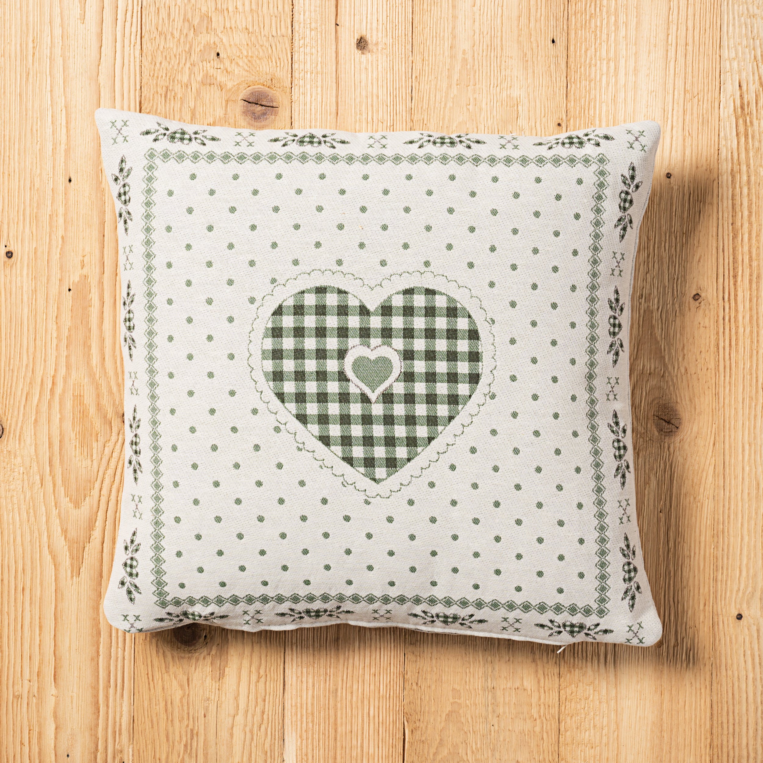 Fodera cuscino Montmartre double-face misura 45 x 45 cm colore verde retro
