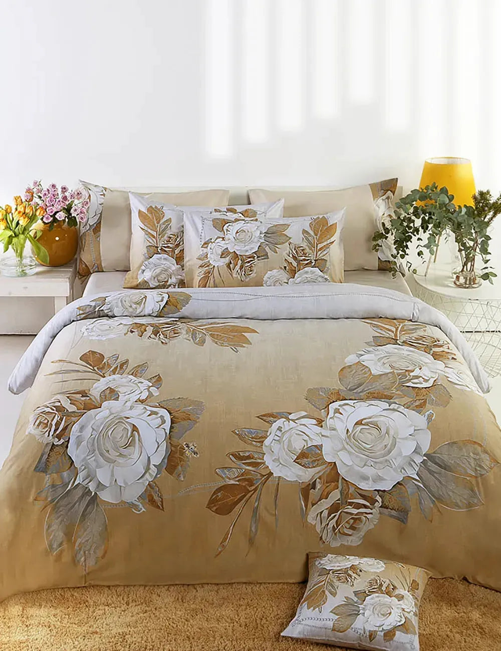 Trapunta invernale matrimoniale, oro multicolore - Home Loves