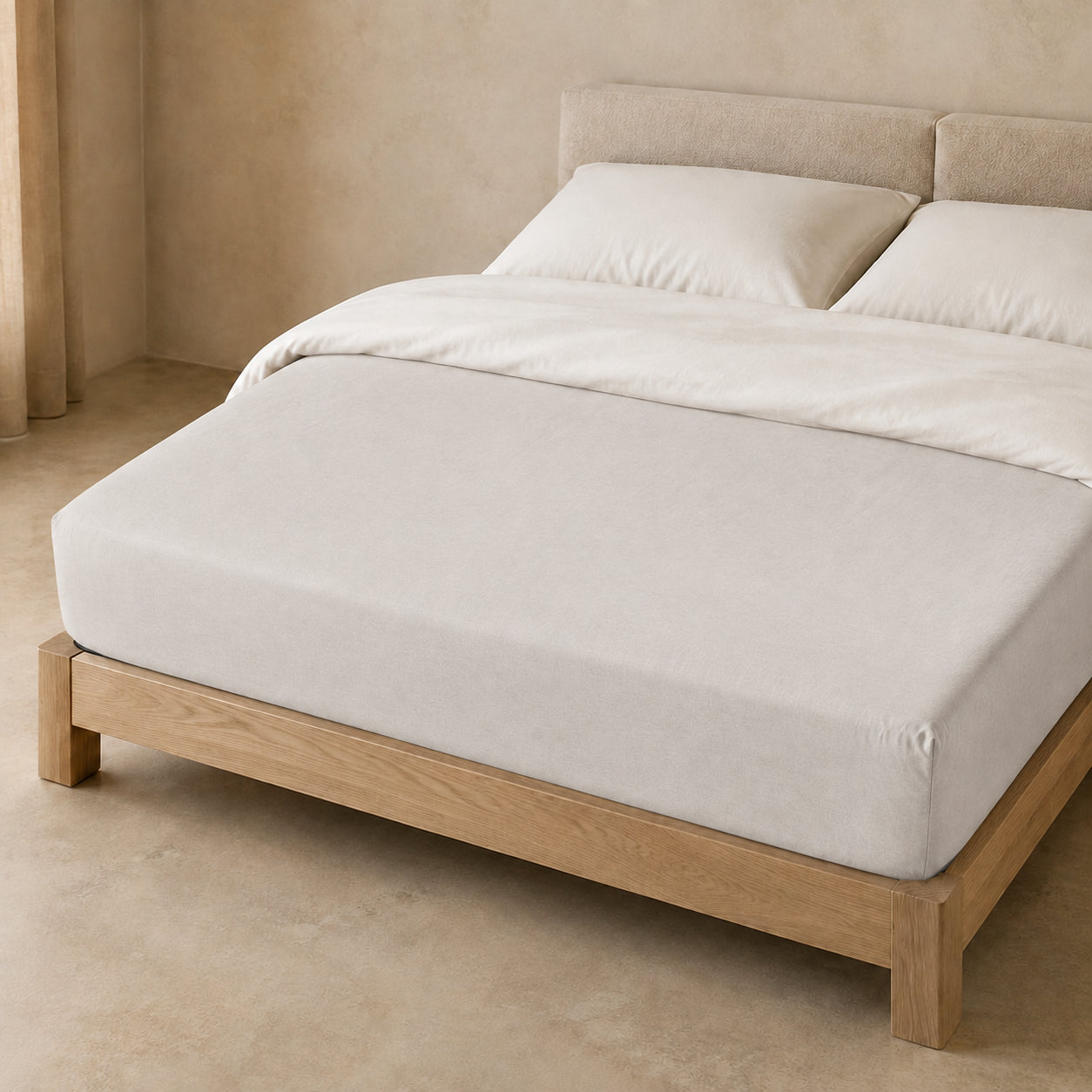 Lenzuolo con angoli in percalle Aura steel grey