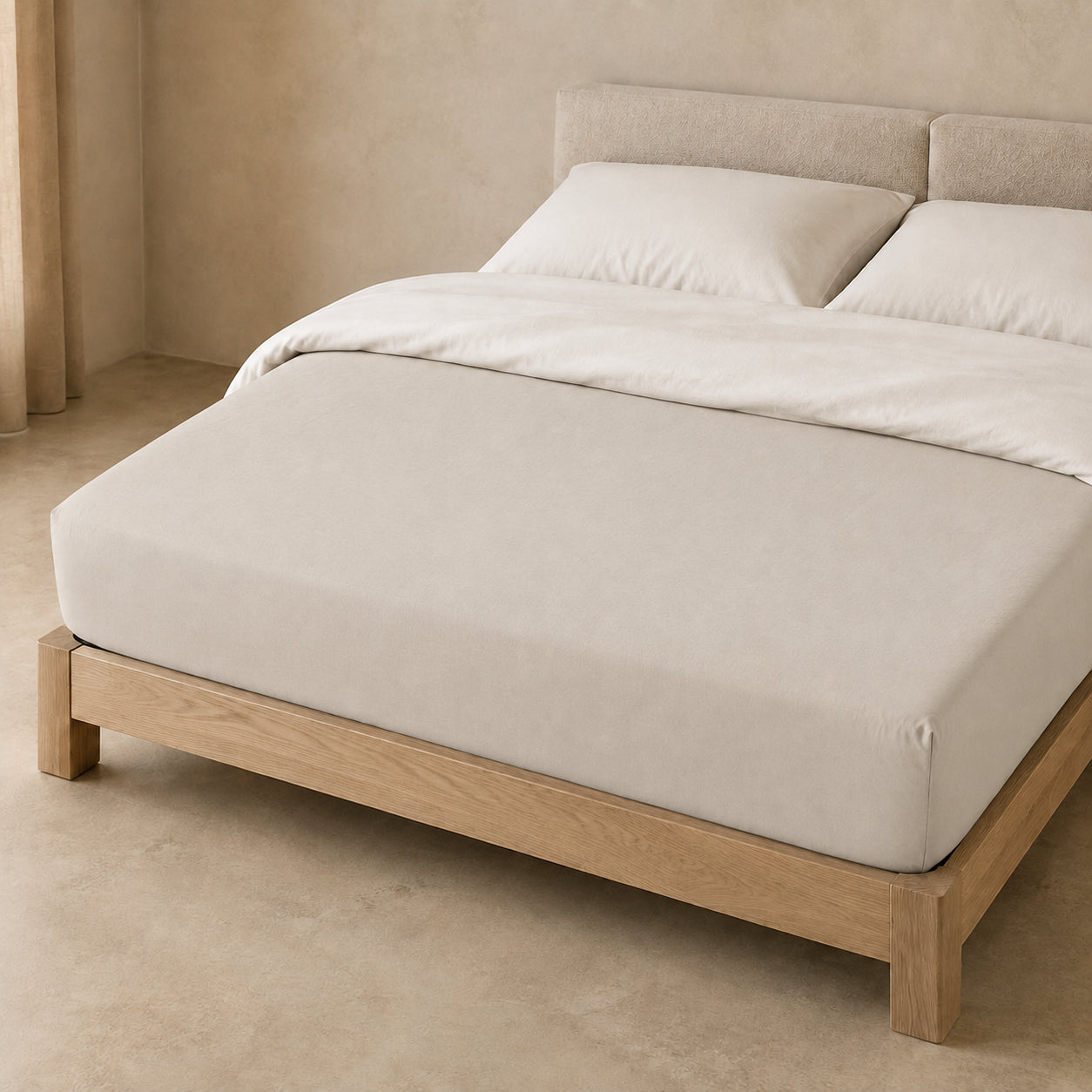 Lenzuolo con angoli in percalle Aura stone
