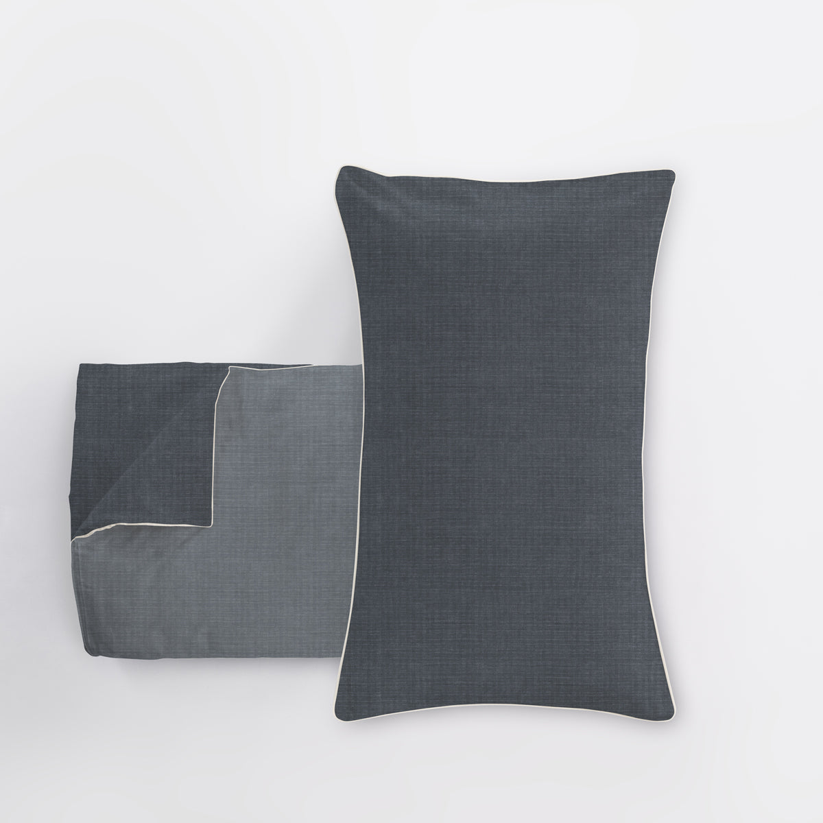 Parure Copripiumino Matrimoniale in Raso Mikado colore fumo