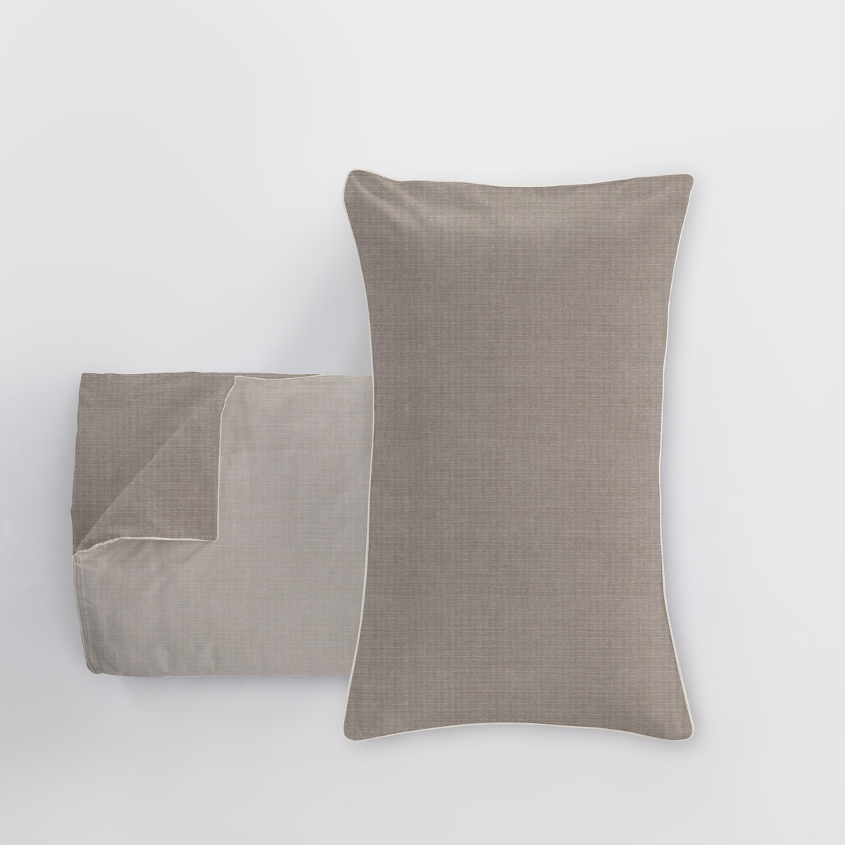 Parure Copripiumino Matrimoniale in Raso Mikado colore lino