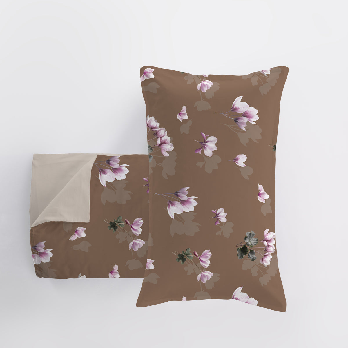 Parure Copripiumino in Raso Mindy colore malto